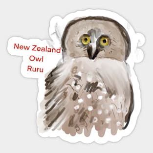 New zealand owl Ruru Sticker